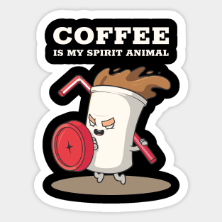 Coffee Is My Spirit Animal Sticker